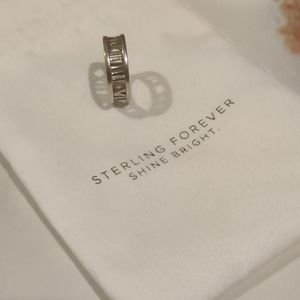 Sterling Forever Roman Numeral Ring Size 7
